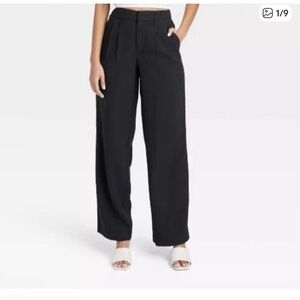 A New Day Women's Black Pleated Front Trousers